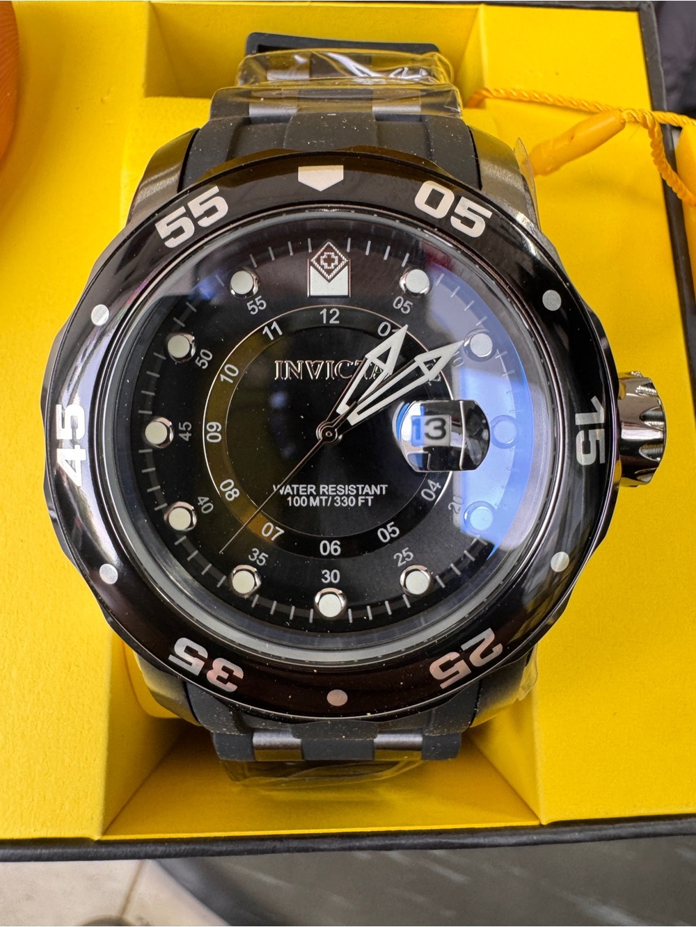 Invicta Black and Silver Men's Dive Watch with Date Window